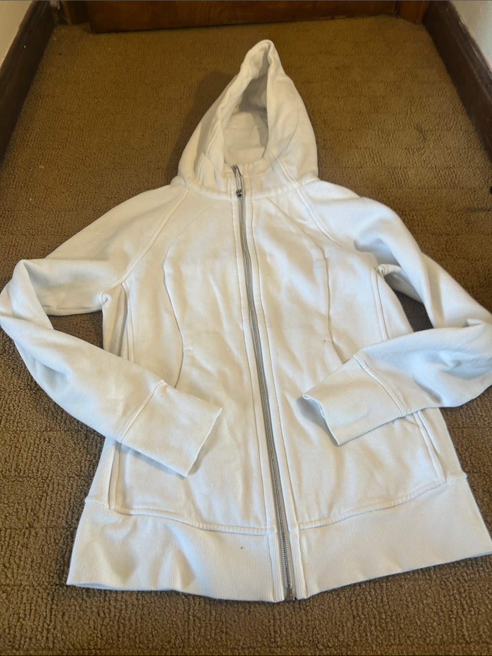 lululemon athletica White Hooded Zip-Up Jacket